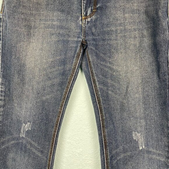 Carbon Men’s Bootcut Jeans Size 32x30 Medium Wash Denim – Distressed Hem Grunge - Picture 2 of 15